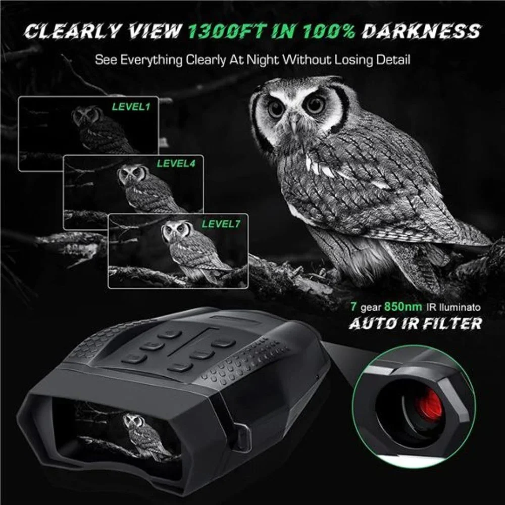 Infrared Night Vision Goggles 1312ft/400m Viewing Range with Camera 1080p  Video